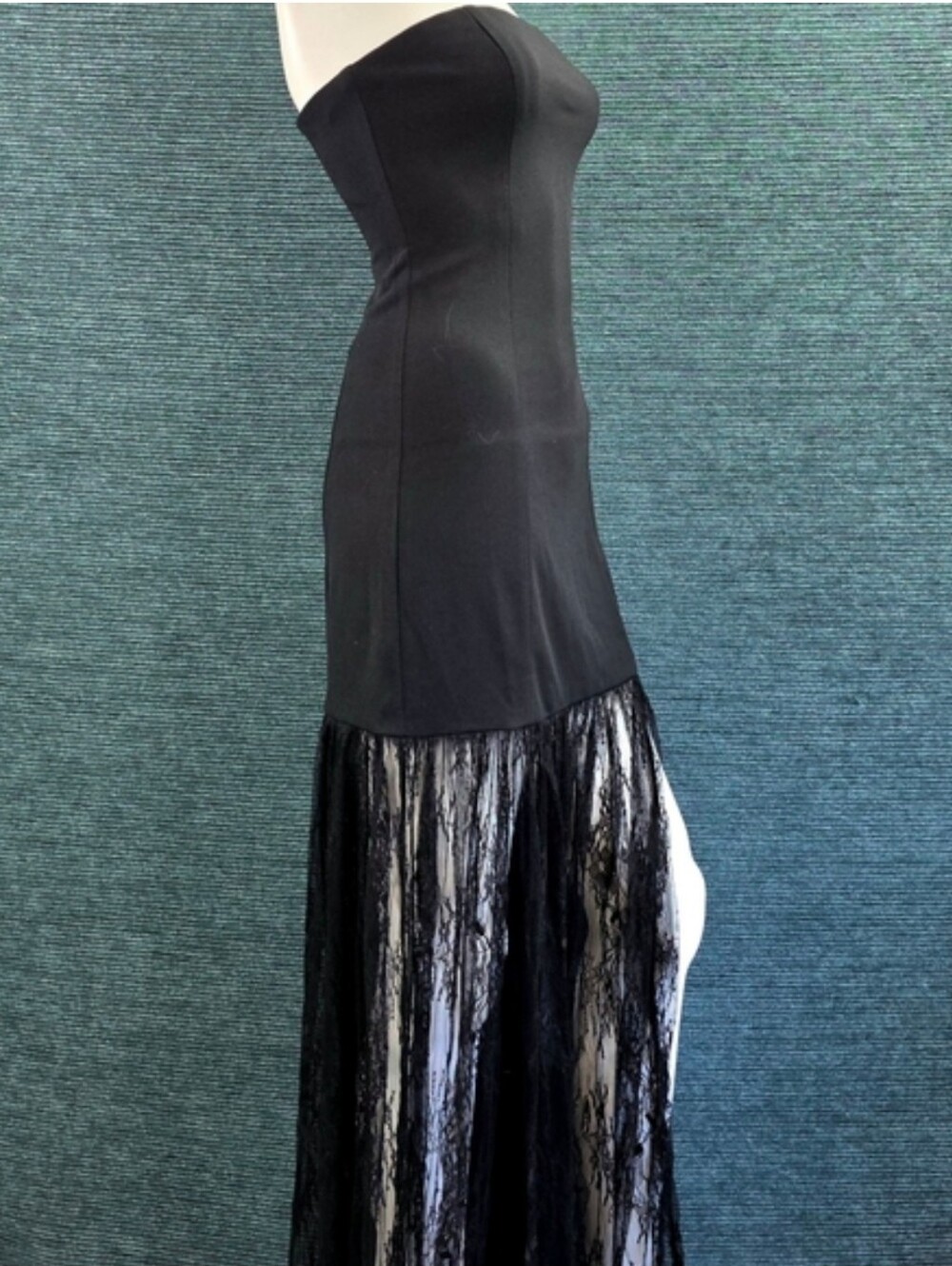 Lulus Vesna Black Mixed Media Strapless Maxi-Dress Size S - Picture 13 of 16